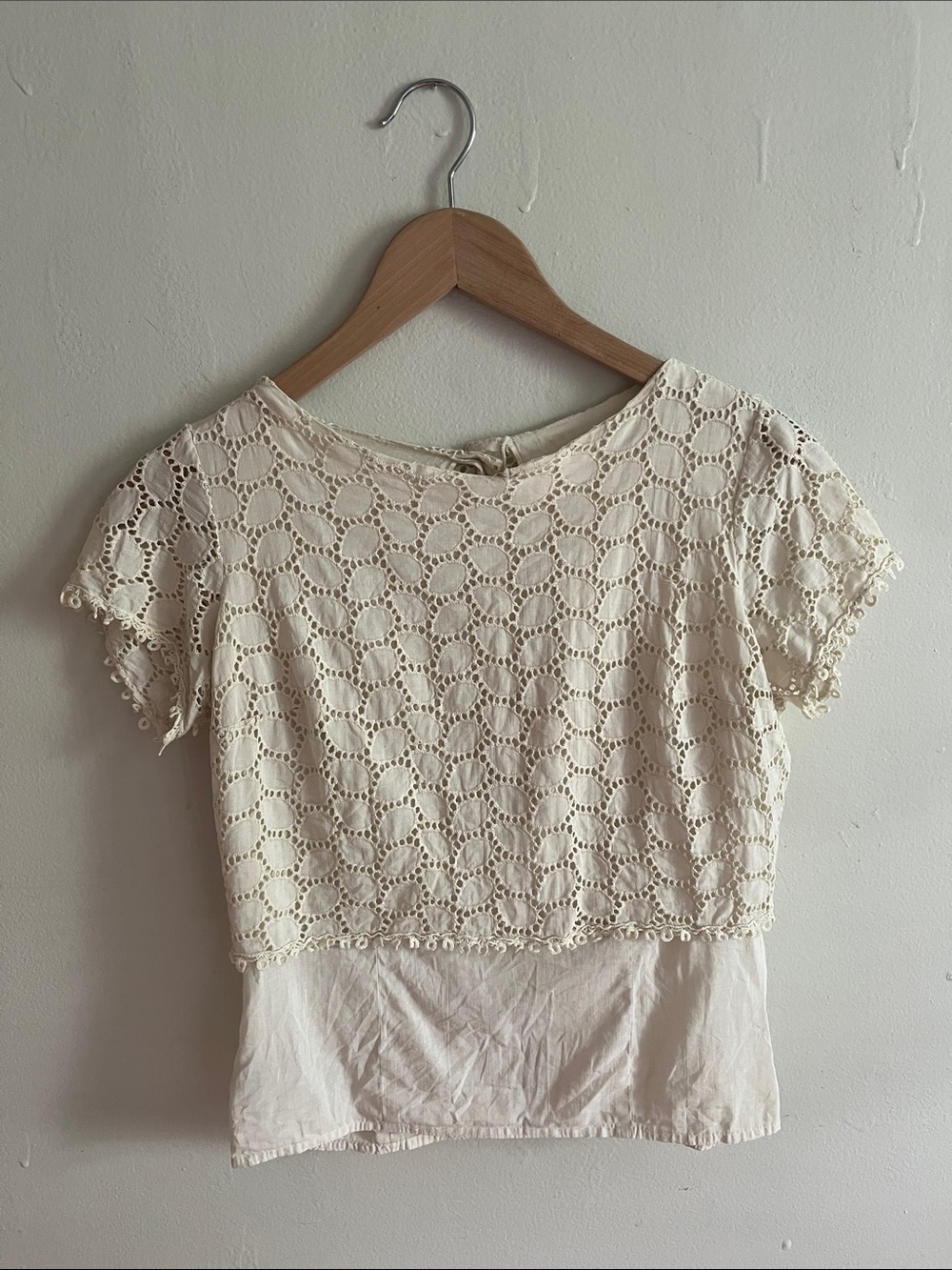 1950’s cream colored eyelet blouse